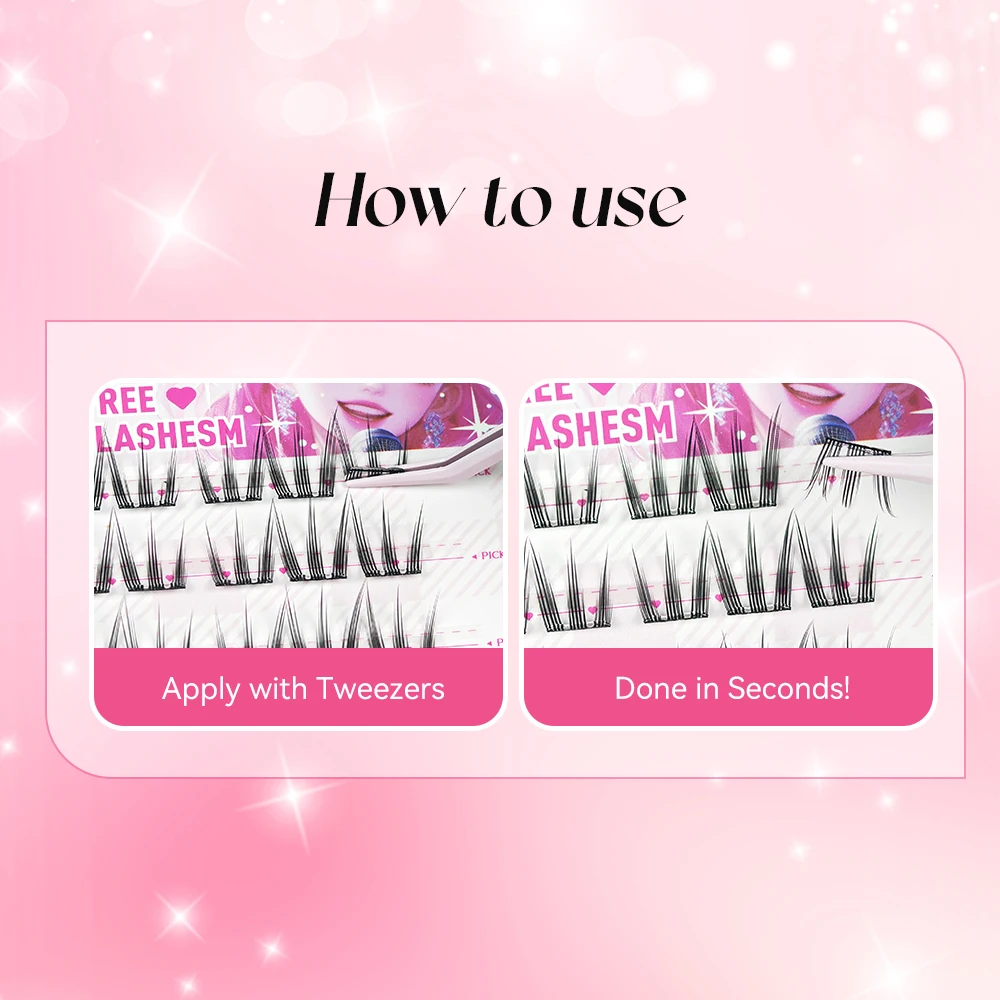 Yelix 10Row Lijmvrij DIY Clusters Wimpers Natuurlijke Manga Valse Wimpers Extension Koreaanse Meisje Groep Wimperkruller Zonnebloem