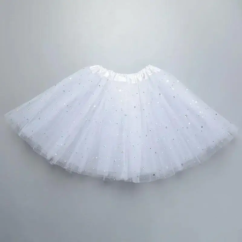 Meninas Tule Estrela Curta Tutu Saia, Balé Extravagante Dancewear, Fantasia de Festa, Vestido de Baile, Mini Saia