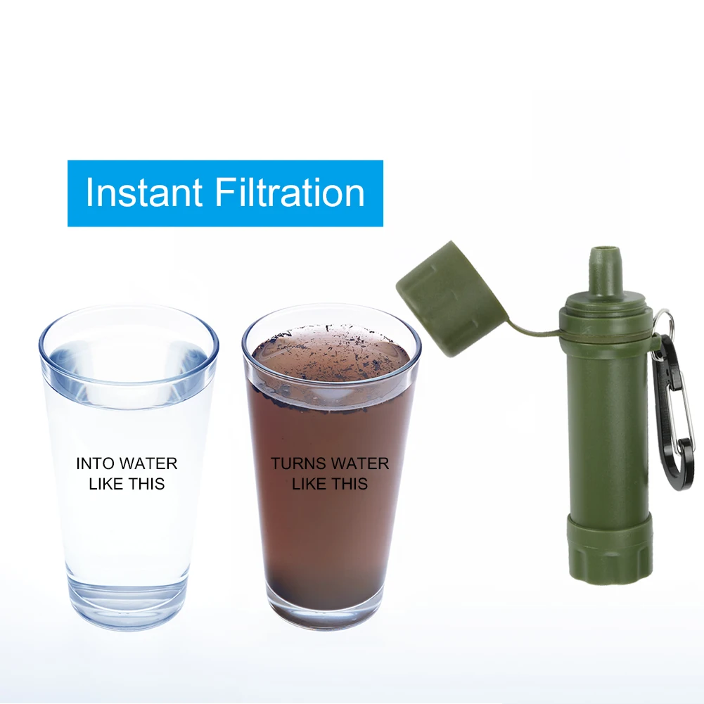 Outdoor Personal Drinking Water Filtering Tools Survival Water Filter with Straw