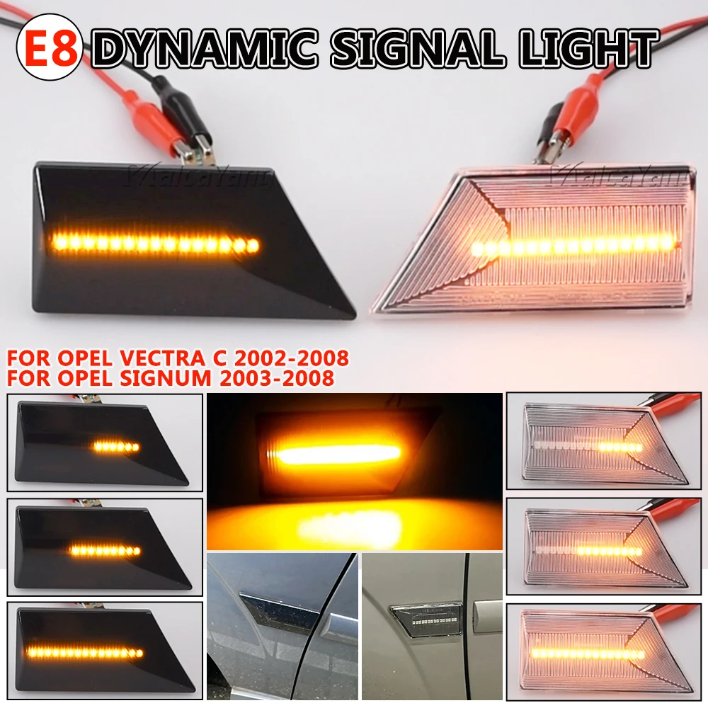 2pcs Dynamic Turn Signal Repeater Lamp Indicator LED Side Marker Light For Opel 2pcs Dynamic Turn Signal Repeater Lamp Indicator LED Side Marker Light For Opel