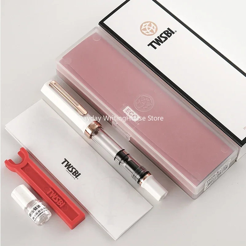 Oryginalne pióro wieczne TWSBI ECO Piston Resin Transparent Limited Color Barrel Large Capacity Ink Storage Students Writing Gift