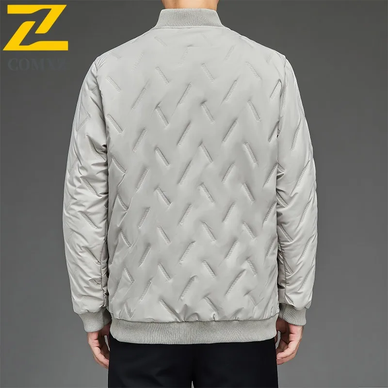 سترة مبطنة للرجال لركوب الدراجات في الهواء الطلق من COMXZ، بياقة واقفة مميزة، سترة سميكة دافئة، ملابس شتوية مريحة للاستخدام اليومي