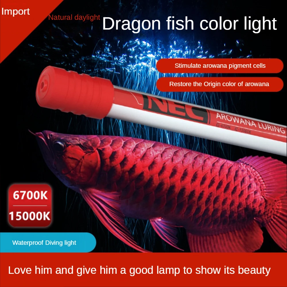 

Glass Fish Tank Light For Arowana ,Submersible LED Aquarium Light, T8 Brightening Color Lamp Tube, 98cm-158cm, 15000K, 6700K