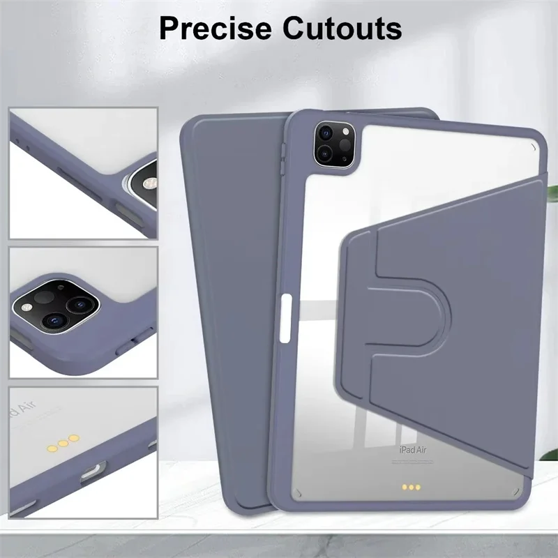 360° Rotation Case for iPad Air M4 11'' with Pencil Holder for iPad Air 11 2026 A3460 Cover Rotation Horizontal/Vertical Stand
