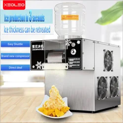 XEOLEO Small Commercial Snowflake Ice Machine Korea Bingsu Ice Machine 360W Snow Ice Machine Ice Crusher Shaver Machine