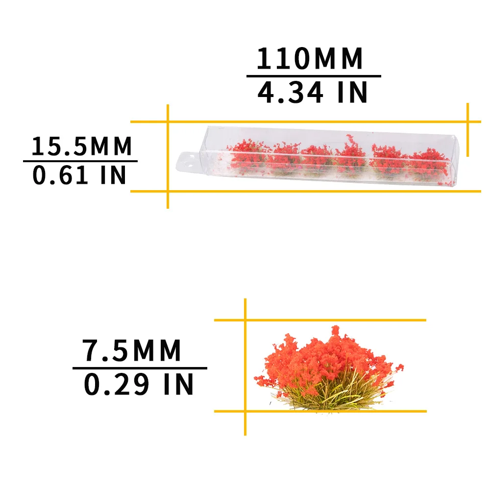 Miniatur-Blumencluster, statisches Grasbüschel für Ho N Diy Modellierung/Militär, Wargaming-Landschaft/Eisenbahn, Zuglayout, Diorama, 1 Box