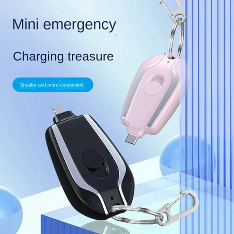 1200Mah Portable Mini Power Bank Keychain Powerbank Mobile Phone Spare External Battery For Smartphone,Type-C A