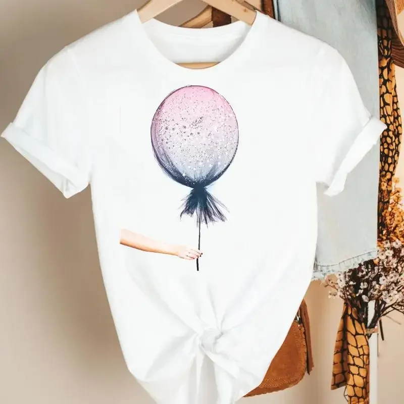 2024 Women Pretty Cartoon Sweet Love Ladies Lovely 90s Summer Print Fashion Tshirt Nice Short Sleeve Tee Top Graphic T-shirt y2k