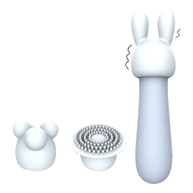 Mini Pocket Vibrator & Interchangeable Heads Powerful Clitoral Stimulator Ultra-Soft Silicone G-Spot Massager Sex Toys for Women