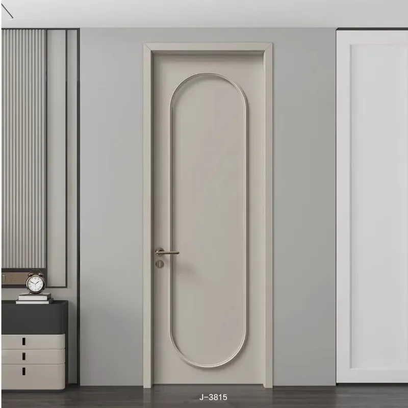 for French Cream Style Door Retro Wooden Door High End Lacquered Wood Villa Self Built Room Set Door