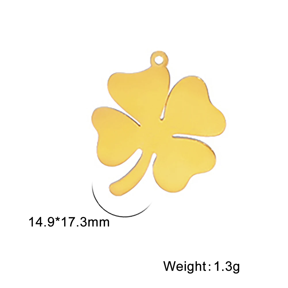 Teamer 10pcs Lucky Four-leaf Clover Pendant Charms For Jewelry Making Bracelet Necklace DIY Jewelry Accessories Craft Wholesale