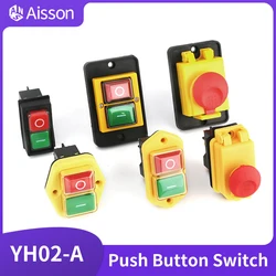 YH02-A 110V 8A / 220V 15A 4PIN 5PIN Electromagnetic Switch Starter Push Button Large Panel for Machine Tool Equipment Waterproof