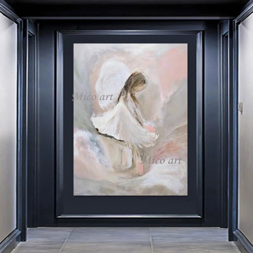 

Small Girl Wall Poster Ballet Dancing Abstract Figure Oil Painting Canvas Design Acrylic Picture Unframed Art Office Decor