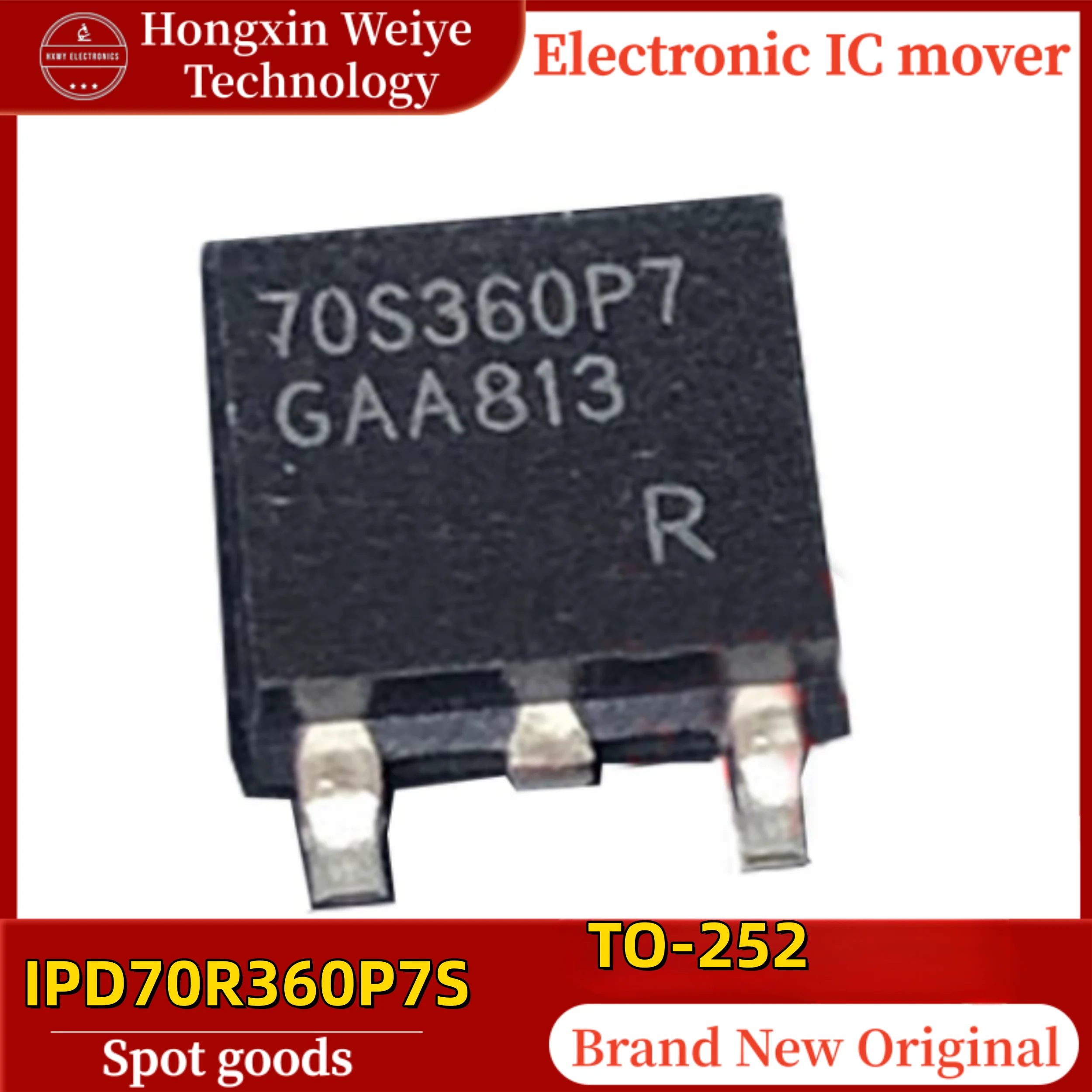 

(30/50 pieces) IPD70R360P7S with Silkscreen Mark 70S360P7 IPD70R360 TO-252 700V 12.5A MOSFET Power Transistor IC 100% Original I