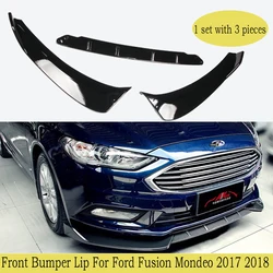 Car Accessory Gloss Black Car Front Bumper Splitter Lip Diffuser Body Kit Spoiler Guard For Ford Fusion Mondeo 2017 2018