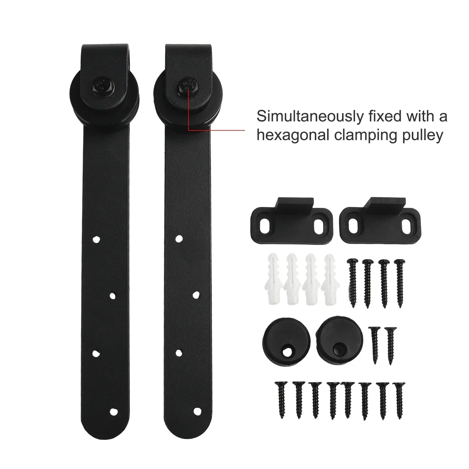 Antique Sliding Barn Wood Door Hardware Kit Closet Set Roller for Interior Sliding Door Rail Set Save Space Hardware Kit