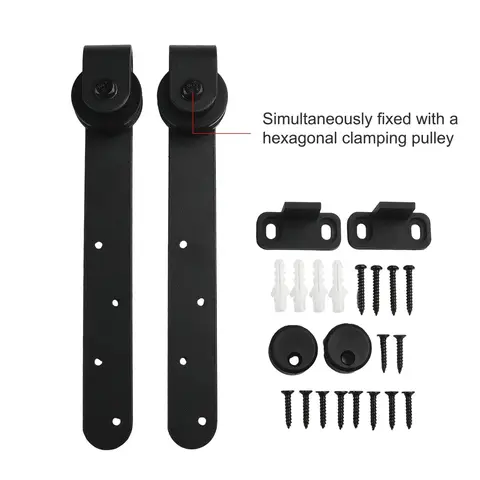 Antique Sliding Barn Wood Door Hardware Kit Closet Set Roller for Interior Sliding Door Rail Set Save Space Hardware Kit