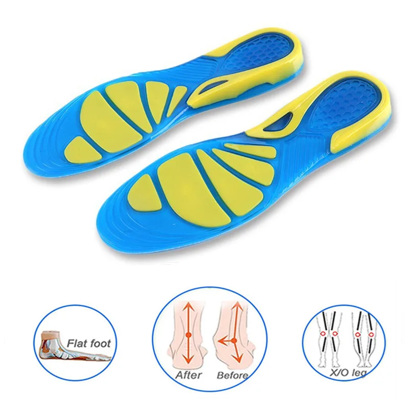 TPR Silicone Gel Insoles Shock Absorption Shoe Pad Foot Care For Plantar Fasciitis Orthopedic Massaging Shoe Inserts Unisex