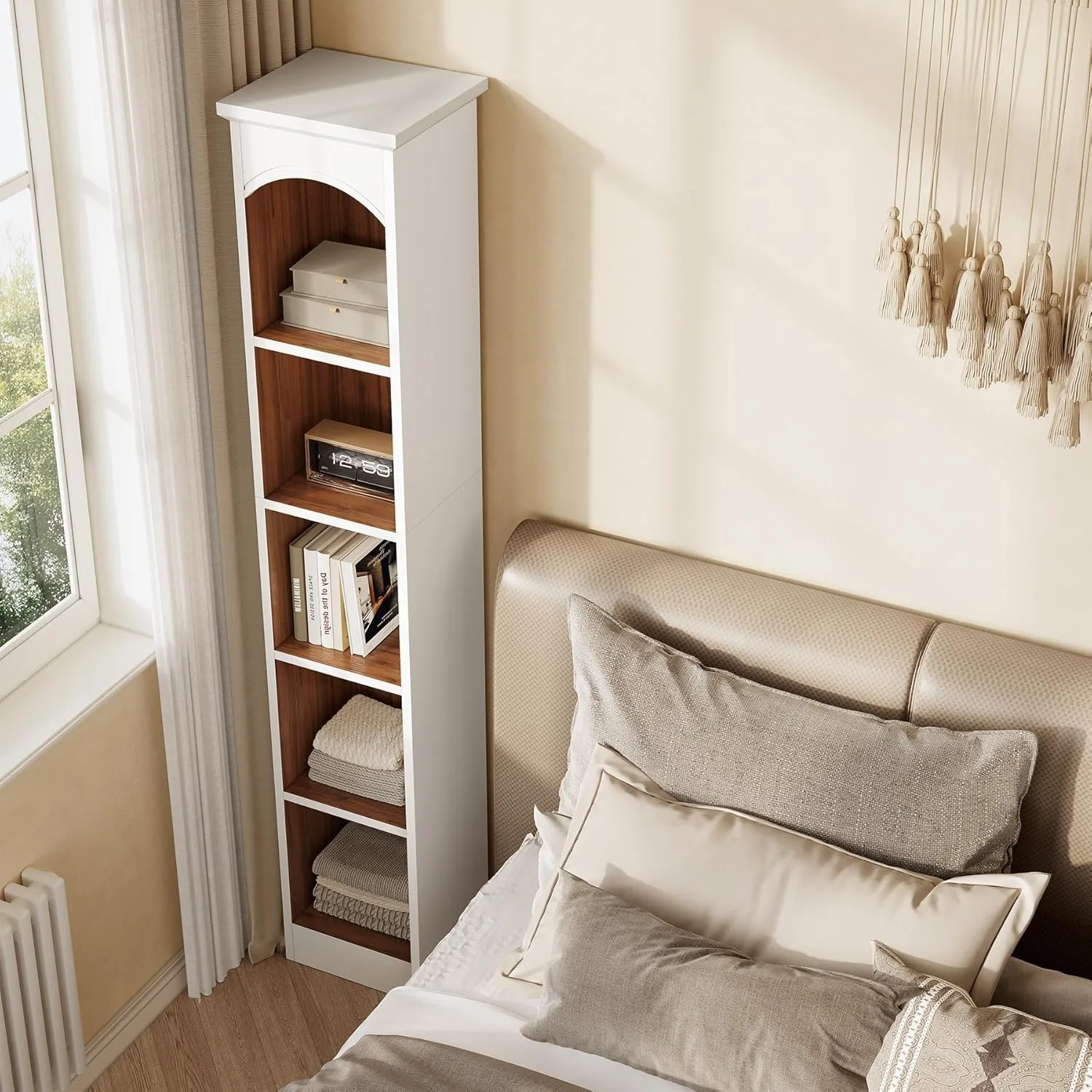 رف كتب بطول 70.9 بوصة من LITTLE TREE، خزانة كتب مفتوحة من 5 طبقات مع مكعبات، أرفف كتب مع مساحة تخزين، خزانة كتب للمكتب المنزلي