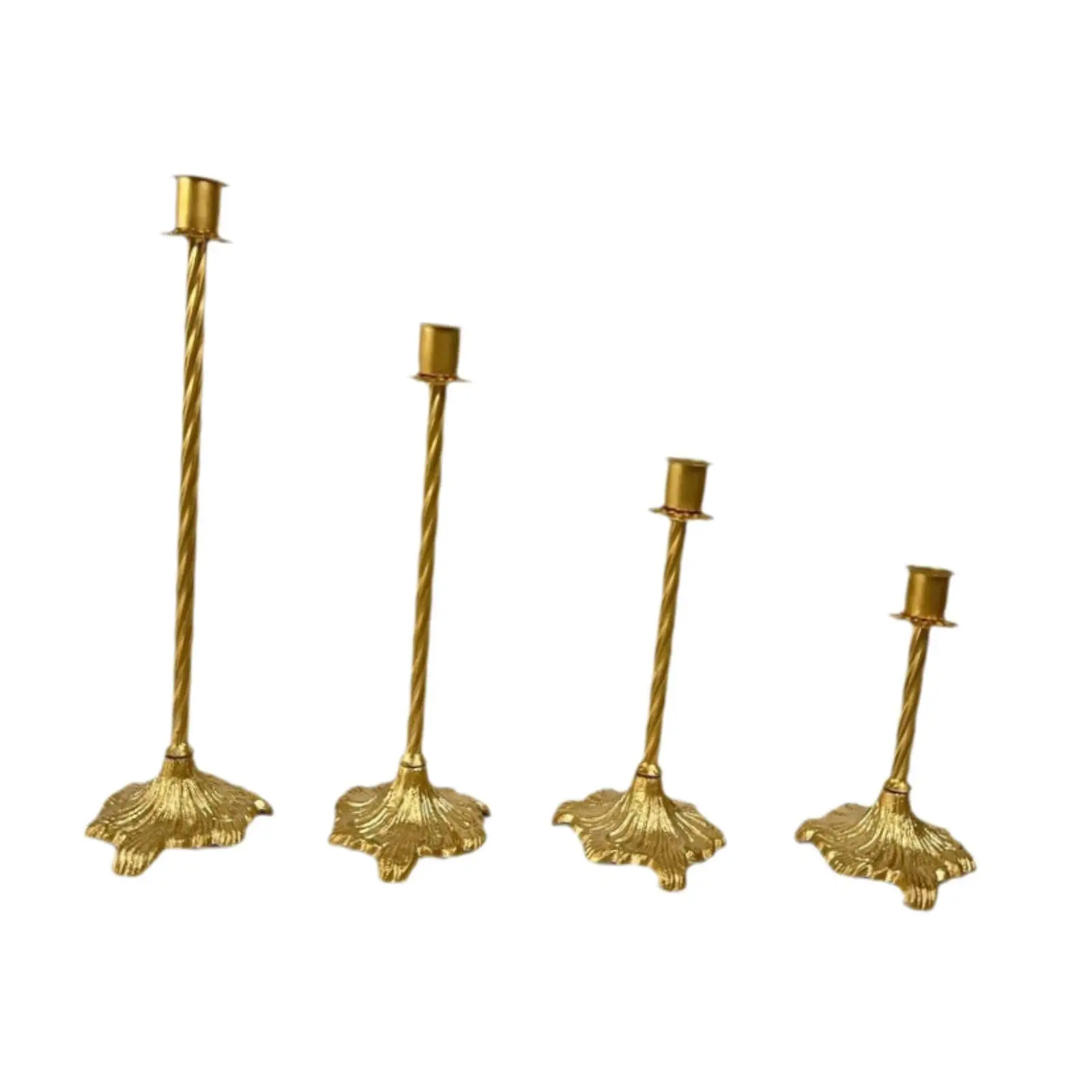 

4 Pieces Candlestick Stand Metal Candle Holder for Party Anniversary Wedding