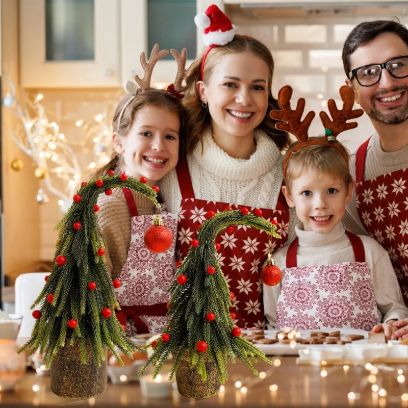 DIY Weihnachtsbaumschmuck Simulation mit hängender Kugel Crooked Neck Weihnachtsbaum Bend Tischdekoration