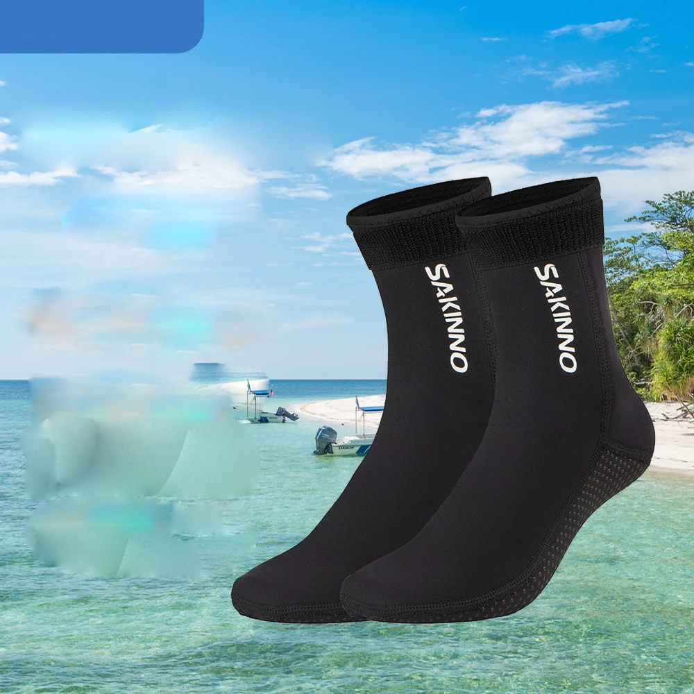 Diving Socks 5mm Neoprene Beach Water Socks Thermal Wetsuit Boots Anti Slip Diving Socks for Rafting Snorkeling Sailing Swimming