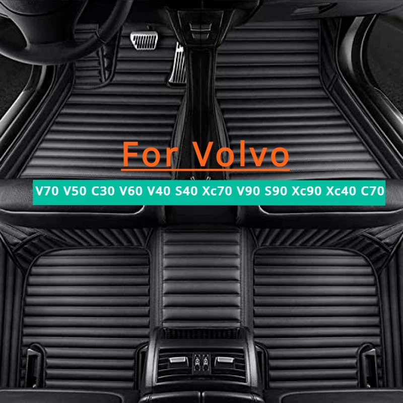 Custom car floor mats For Volvo C30 C70 S40 S60 S80 S90 V40 V60 V90 XC40 XC60 XC70 XC90 Foot auto Accessories 2000-2017-2024