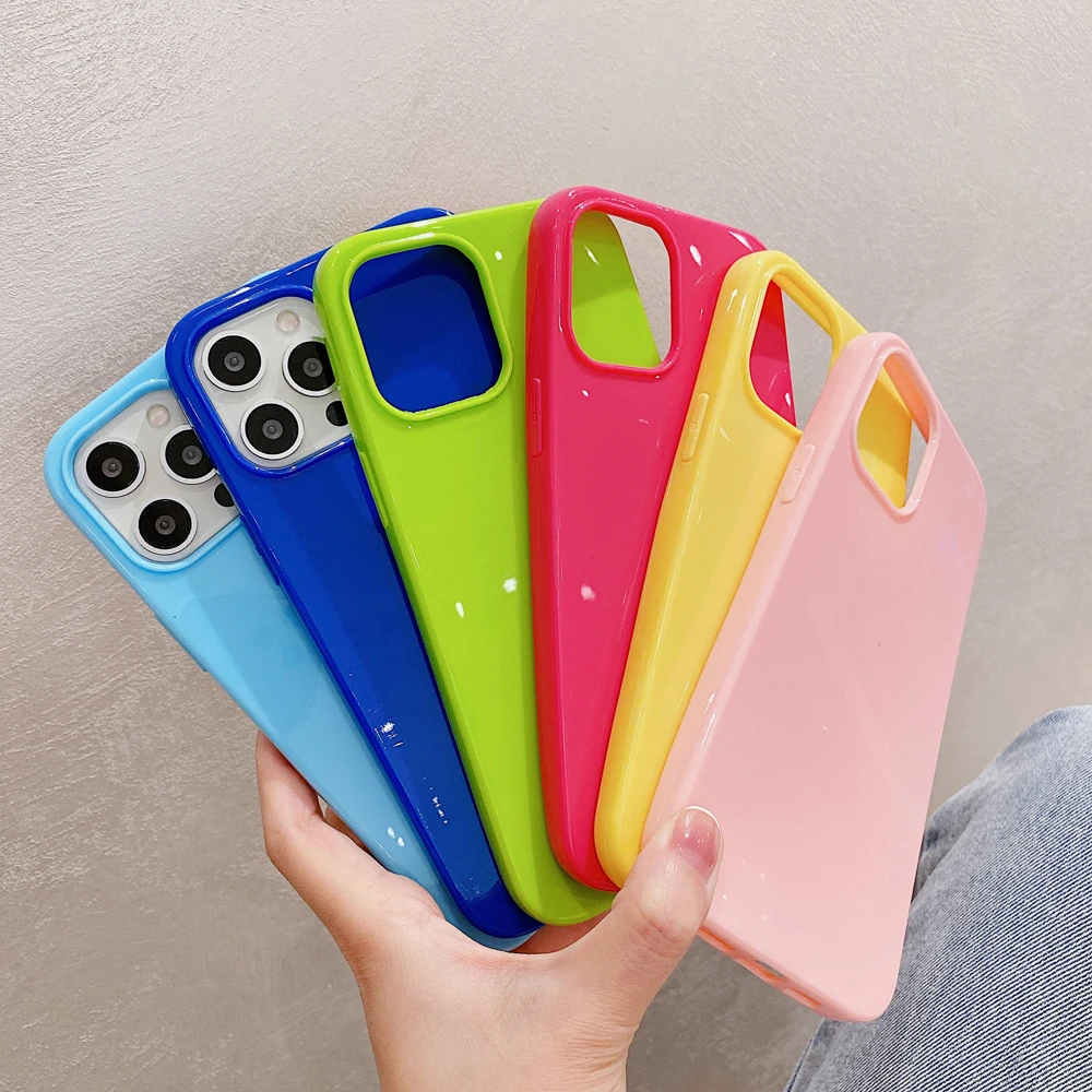 Ultra-thin Colorful Phone Case For iPhone 11 12 13 Pro Max XS XR X Mini 7 8 Plus SE Soft TPU Candy Color Cases Cover For iPhone