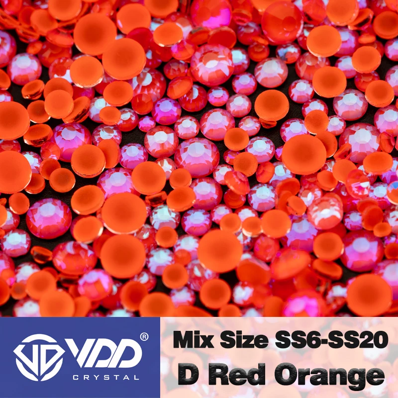 VDD Großhandel Neue Neon Farbe Mix Größe SS6-SS20 Glas Strass Kristall Hohe Qualität Flatback Steine DIY Nail art Dekorationen – Detail 37