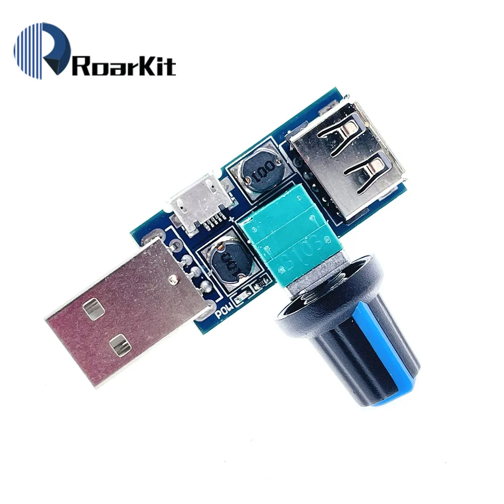 DC 5V Micro USB Fan Governor Wind Speed Controller Air Volume Regulator Cooling Mute Multifunction Noise Reduction Switch Module
