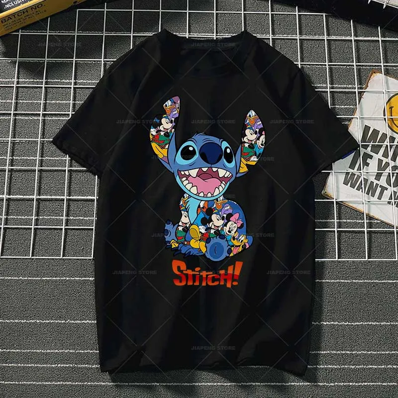 Stitch x Mickey Patches Iron on Transfers for Clothes Cartoon Heat Transfer Vinyl Sticker for T-shirt Cute Disney Printed Decor