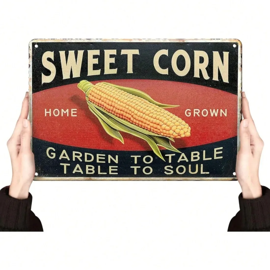 Sweet Corn Vintage Metall Blechschild Bauernhaus Wandkunst Dekor Küche Retro Poster