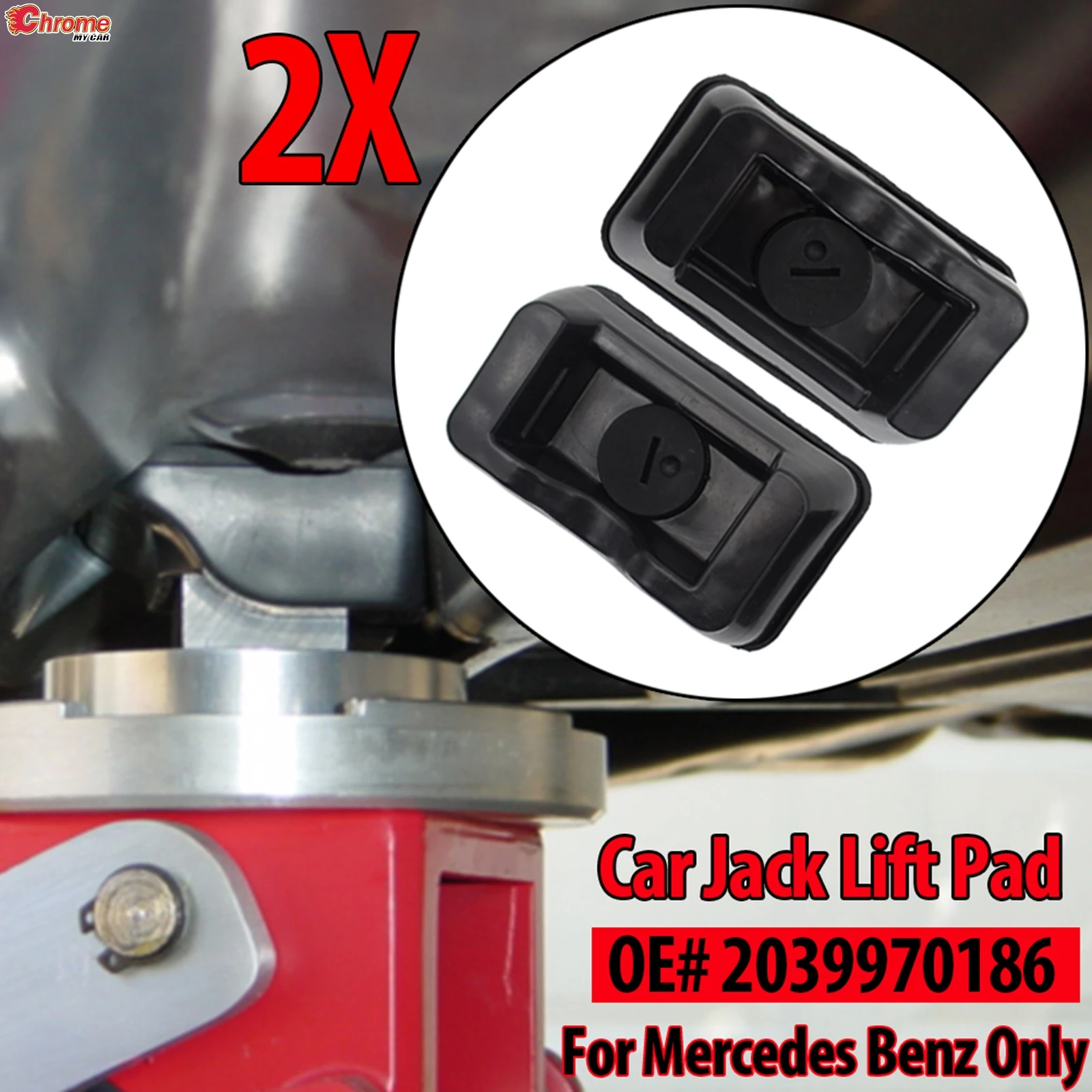 Almofada de Jack do elevador do carro para Mercedes Benz, adaptador de levantamento, bloco do apoio do ponto, OE #2039970186, W211, W209, A209, W203, C215, 2001-2014, 2 PCes