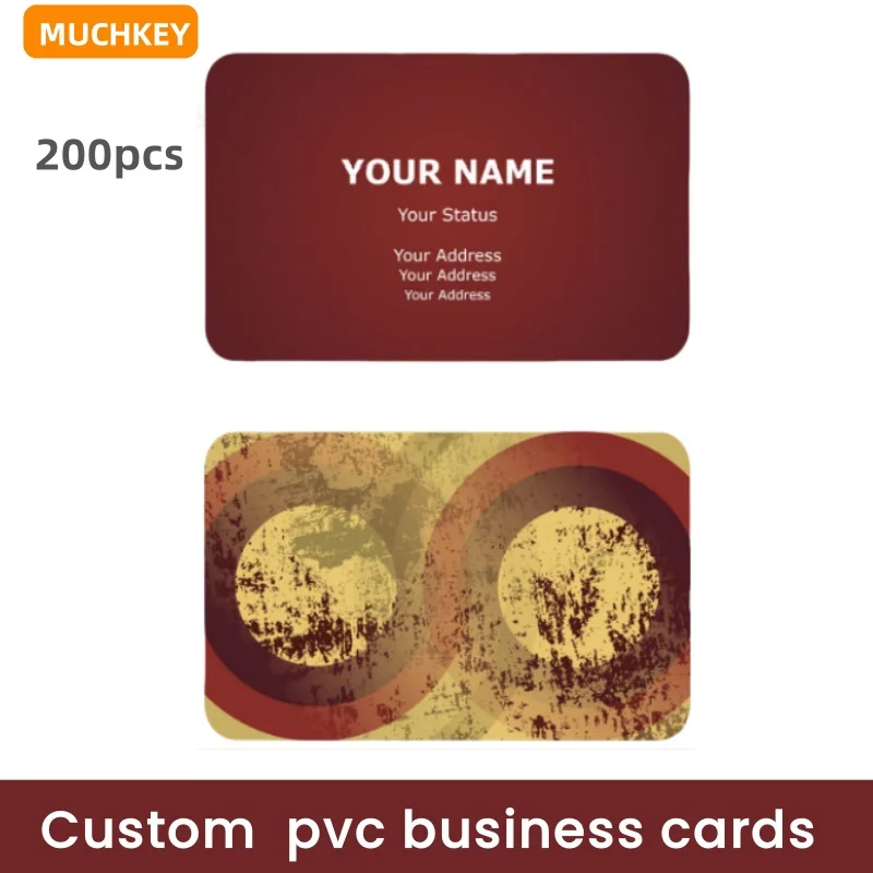 

200pcs Custom PVC Business ID Card Own Design Logo Name Plastic Waterproof Double Side Glossy Matte Thank You 0.38mm 85.5*54mm