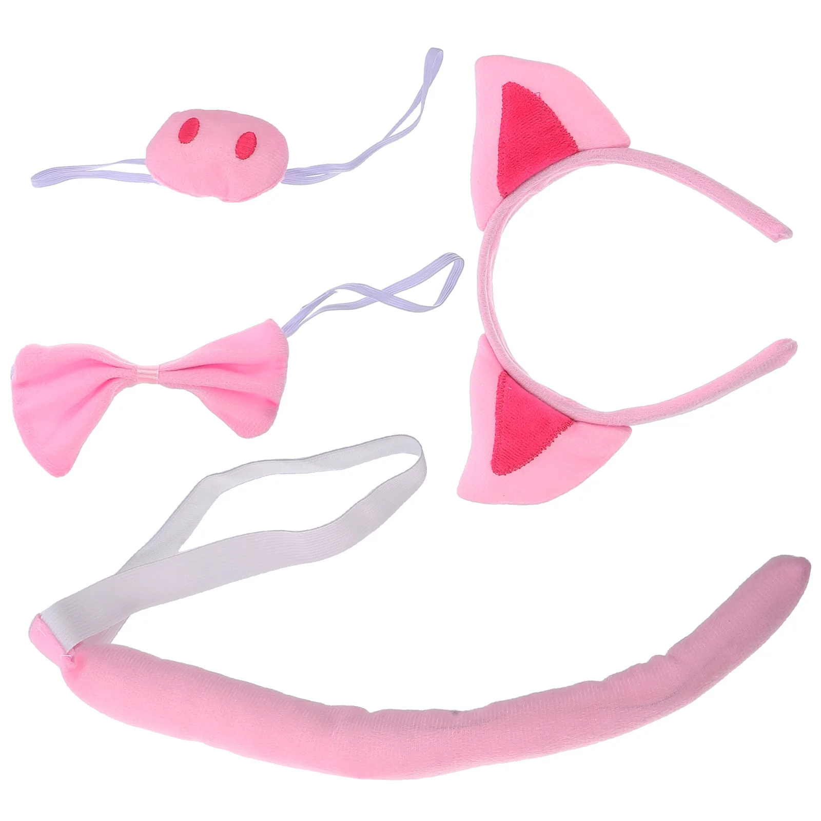 1 مجموعة خنزير زي الاكسسوارات آذان خنزير عقال ذيل الأنف ربطة القوس فيونكة عدة خفيفة الوزن دائم تأثيري الحيوان تأثيري القوس #5