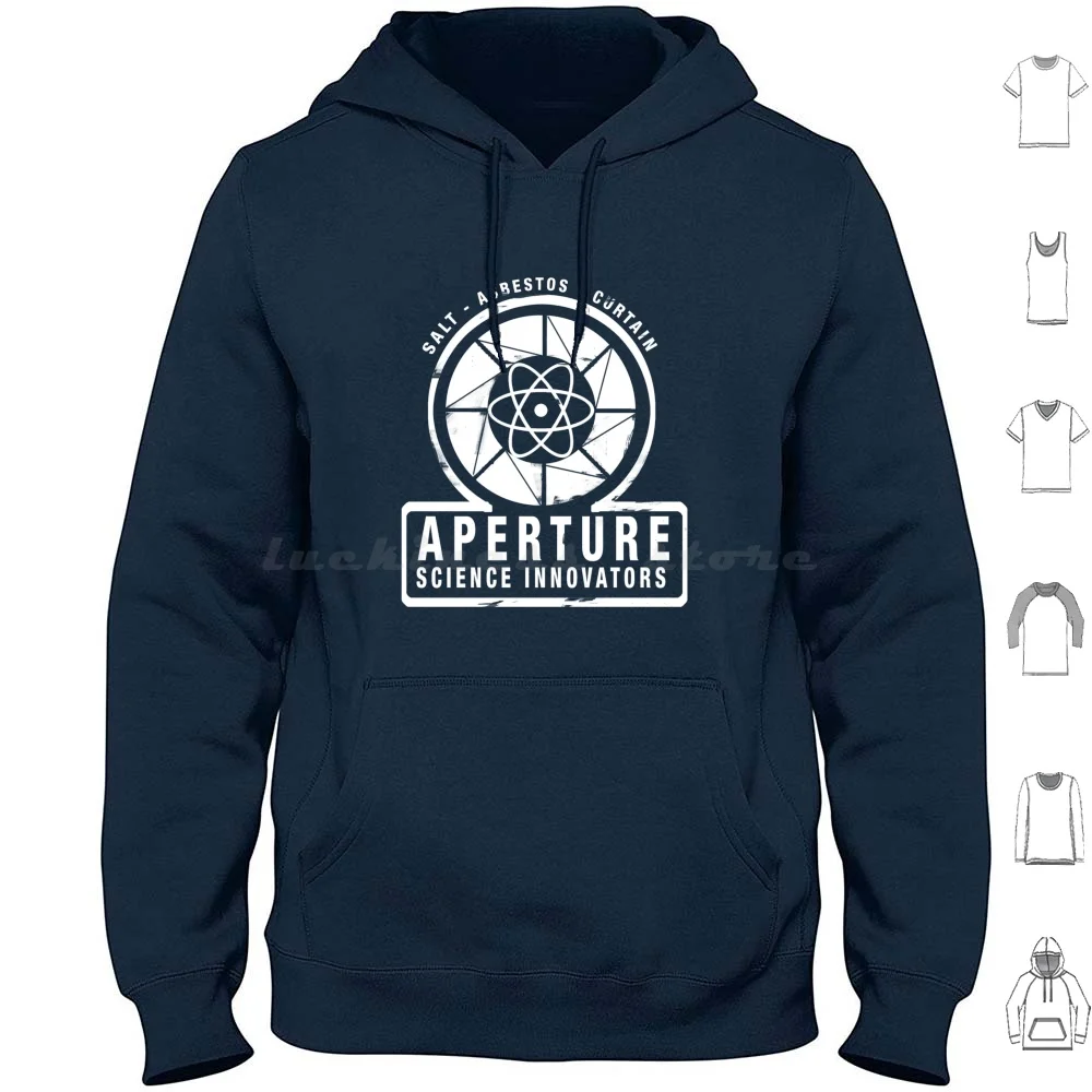 Portal-Aperture Science White Hoodie Cotton Long Sleeve Portal Gaming Geek Nerd Game Half Life Aperture Science