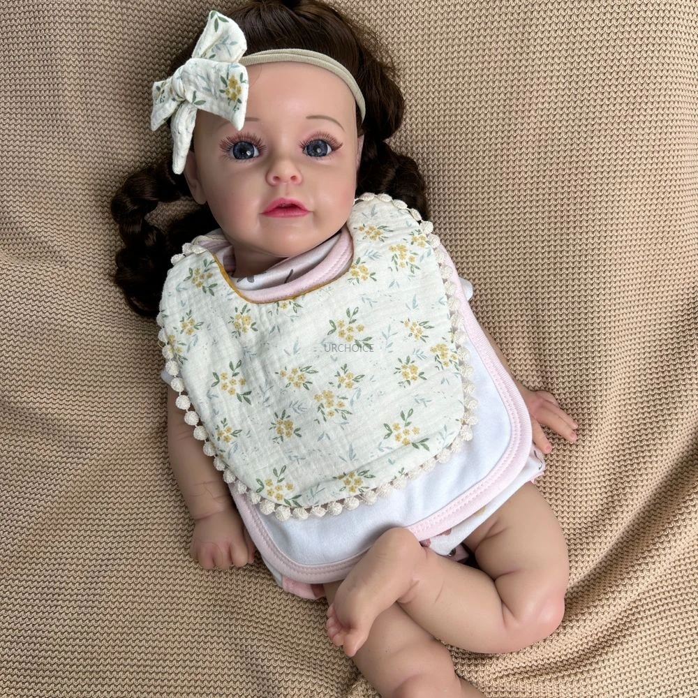 50cm Realistic Flexible Silicone Reborn Baby Girl Lifelike Details Waterproof Materials For Educational Tools Christmas Gift