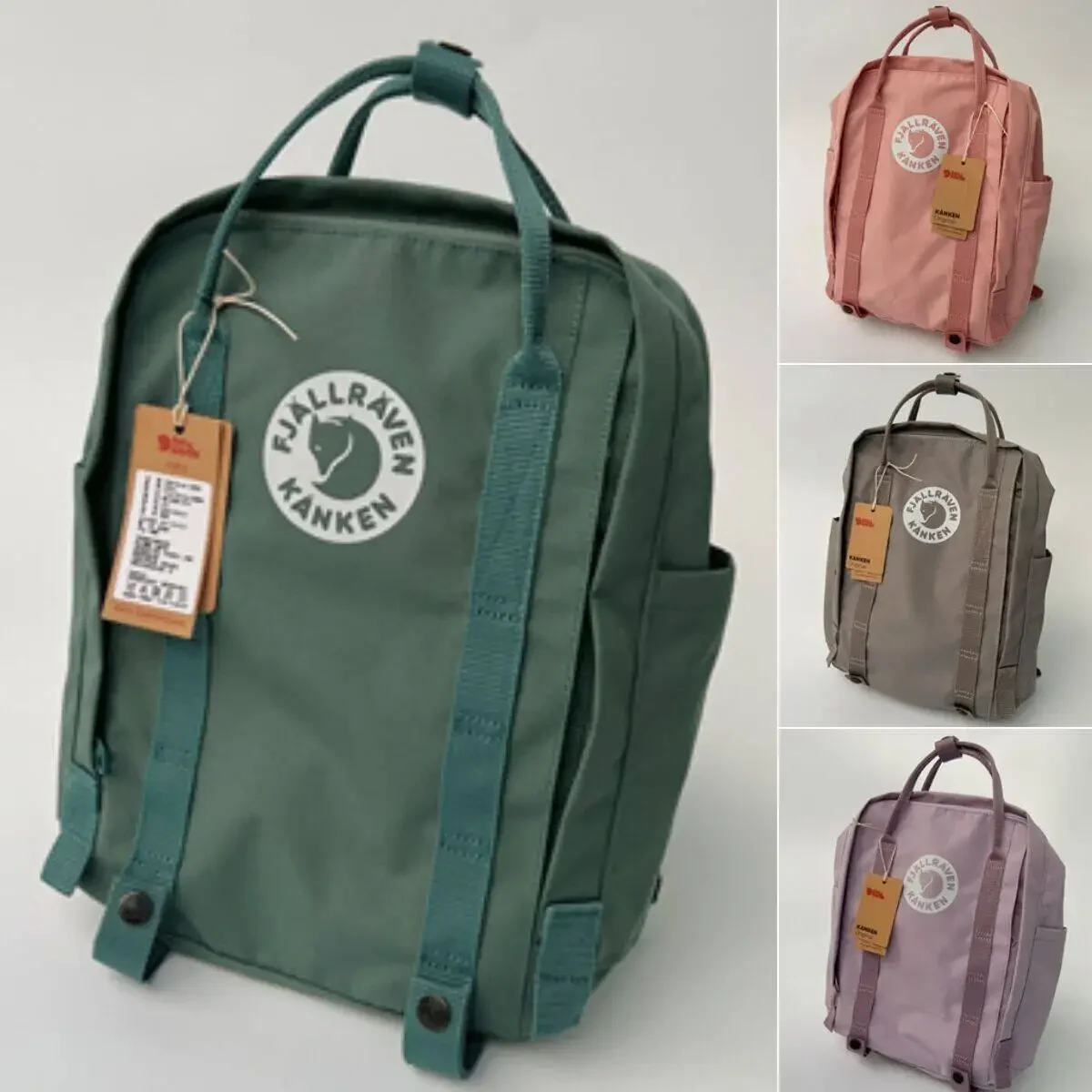 fjallraven kanken forest green mini backpack Fjllrven - Durable Vinylon Fabric, Water-Resistant, Classic Design Kanken backpack in little format with long shoulder straps that can be adjusted to fit both children and adults Fjallraven Kanken Mini Backpack Frost