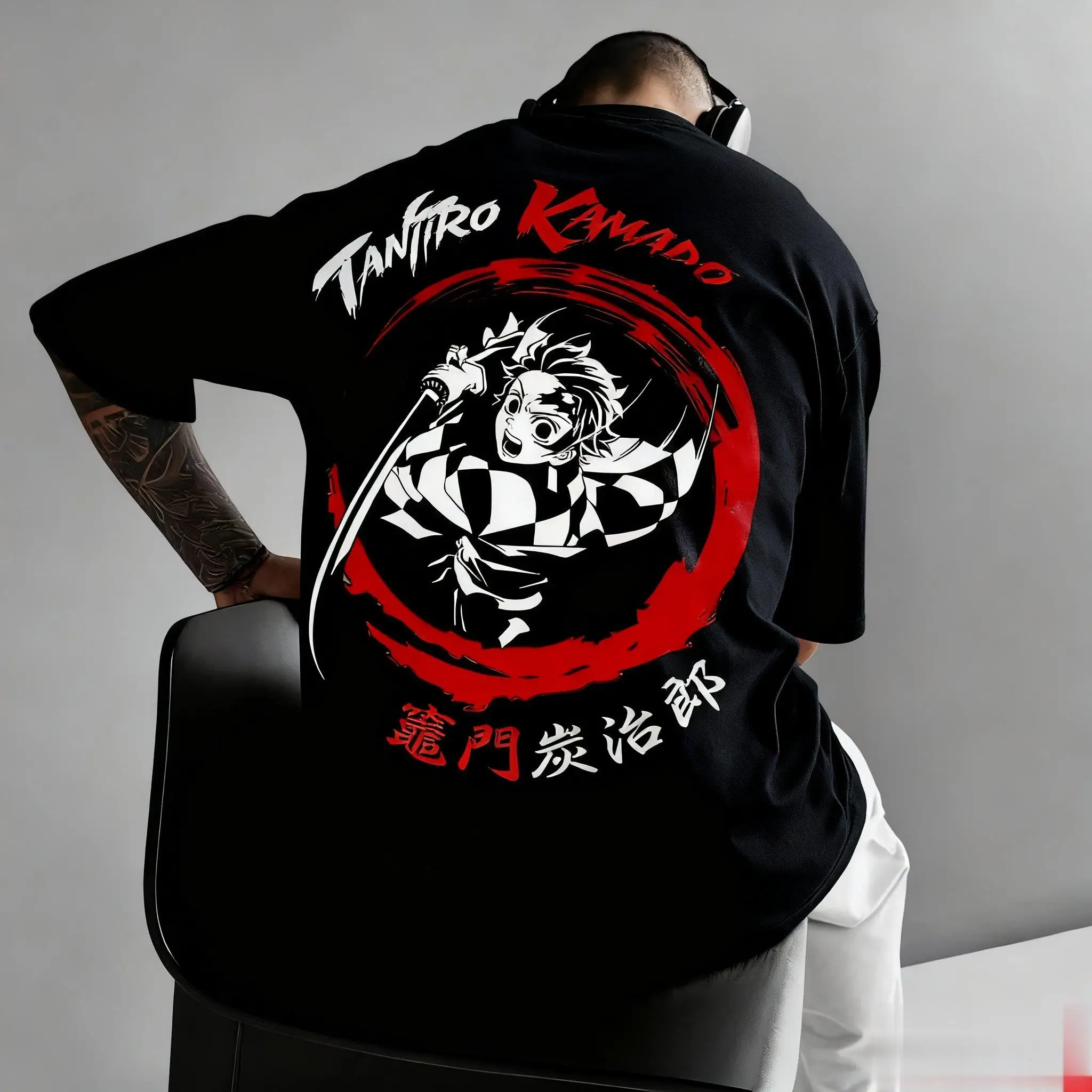 

2026 New Summer Demon Slayer Anime Short Sleeved T-shirt Men Women Streetwear Casual Tanjiro Print Graphic Tee Trendy Fashion