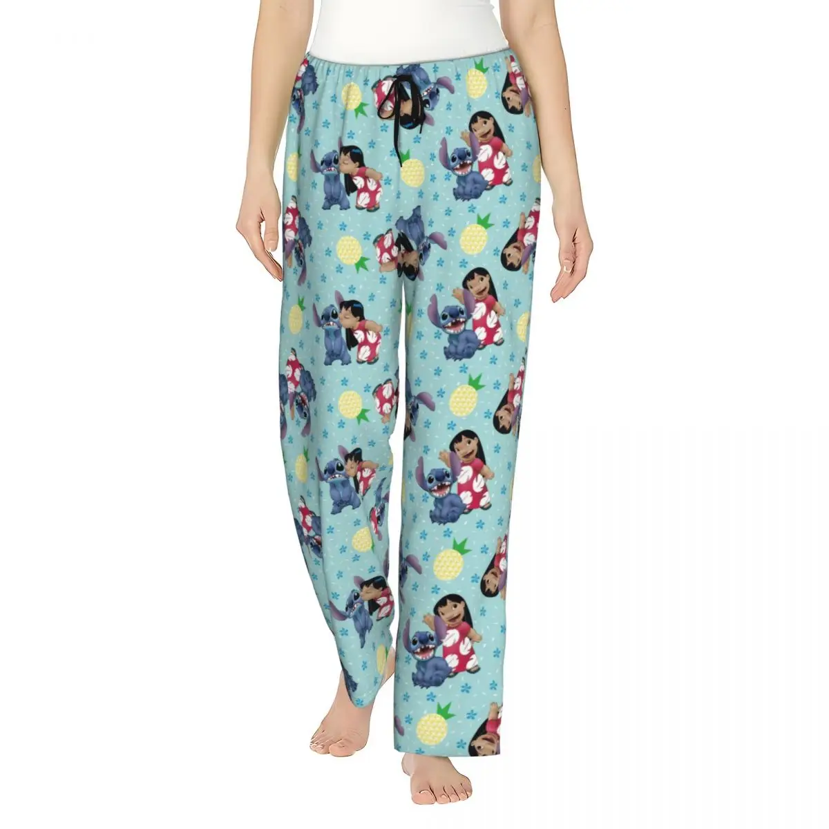 

Custom Print Lilo Stitch Pineapple Pattern Pajama Pants Women Sleep Sleepwear Bottoms with Pockets