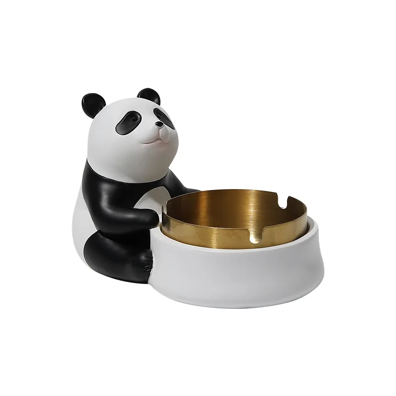 

Creative panda peripheral ashtray ornaments, personalized home desktop decorations, office light luxury