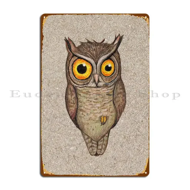Great Horned Owl Metal Plaque Printing Home Club Bar Designs Cinema Tin Sign Poster