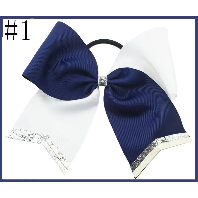 50PCS Glitter Cheer Hair Bows Cheerleading Bow With Glitter Tails