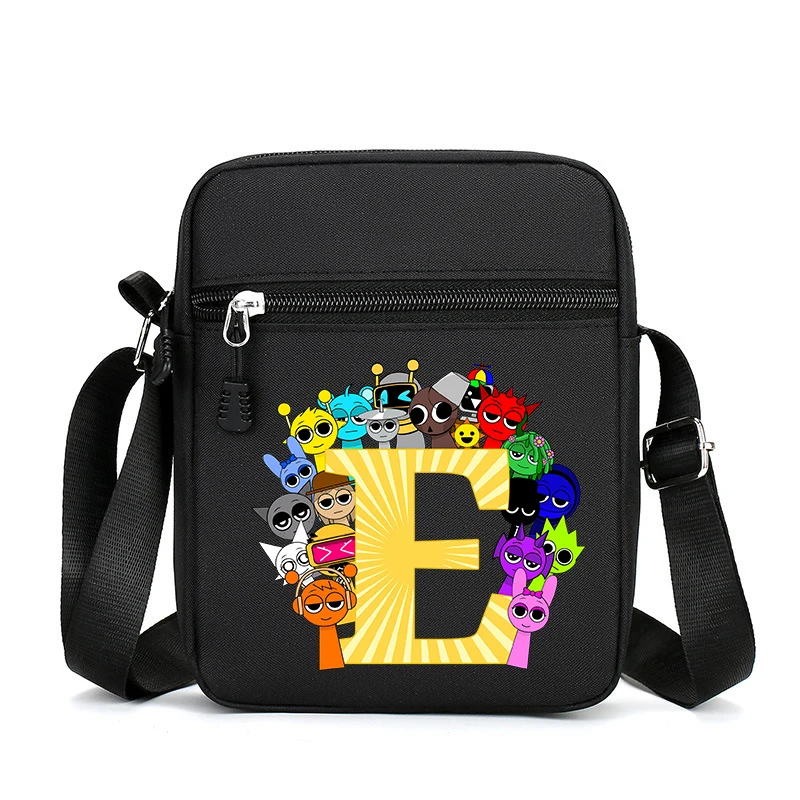 Sprunki المرأة حقيبة كروسبودي أنيمي شخصيات مطبوعة رسالة أكسفورد حقائب كتف الهاتف بسيط المتسوق محفظة حقيبة أطفال هدية جديد #3