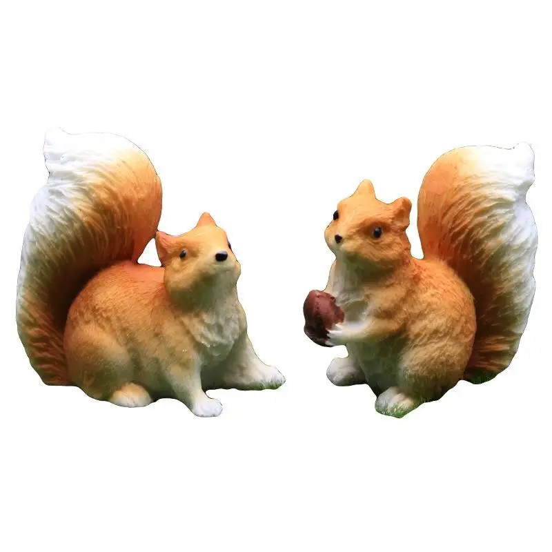 

Fleshy Moss Micro Landscape Ornaments Cute Simulation Squirrel Resin Crafts Accessories Flower Pot Landscaping Decorations