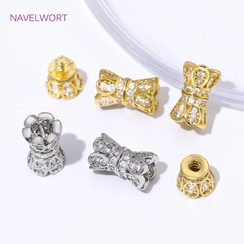 Спиральные коннекторы с позолотой 14K и цирконами - usage example
