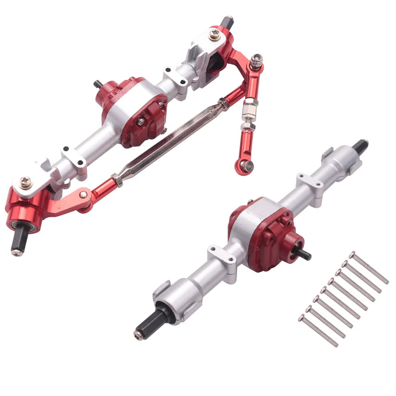 AS96-6X RC coche eje completo delantero y trasero para MN D90 D91 D96 D99S MN90 MN96 MN99 MN99S 1/12 RC piezas de actualización de coche, Plata