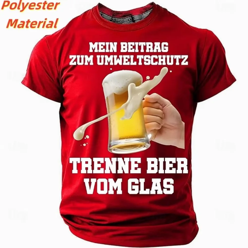 3D Printed Beer Toast Pattern 3D Print Men Sport T-shirt Outdoor Street Casual Fashion Quick-drying Breath Parent-child Clothing