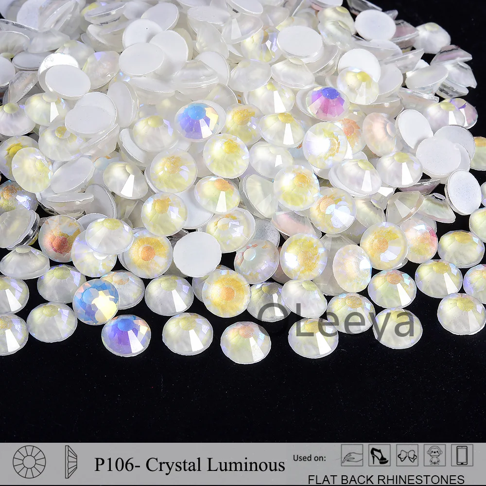 Oleeya P95-P119 Glas Strass Cтразы Farbige Nachtleuchtende Neon Non-Hotfix Strass Glitzerkristalle für Nagelkunst-Zubehör – Detail 5
