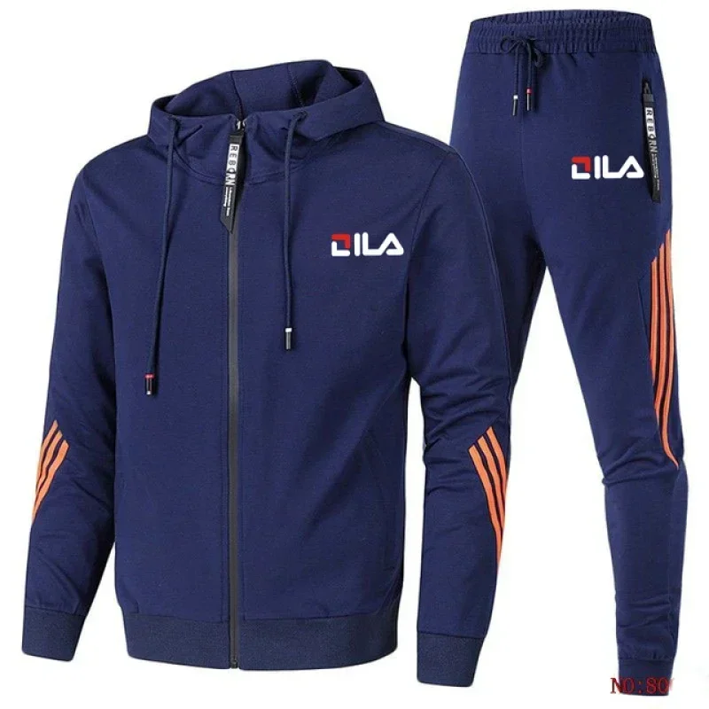 Nieuwe Heren Sportkleding 2-delige Outdoor Rits Casual Sport Capuchon Broek, Lente En Winter Heren Jogging Sportkleding Set